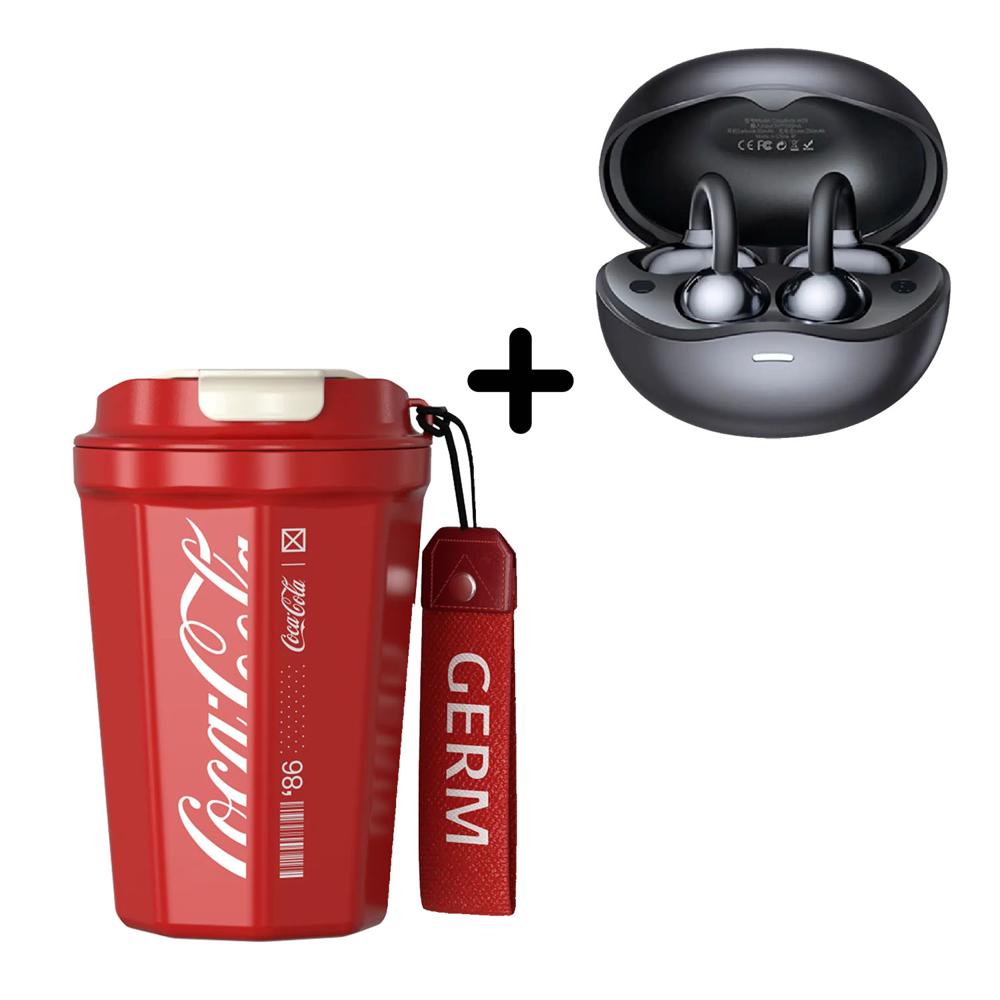 Combo Vaso Germ Rojo 390ml + Audífono Remax W29 Negro