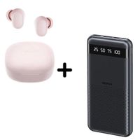 Combo Power Bank Remax RPP-10 Negro + Audífono Xiaomi 6 Play Rosado