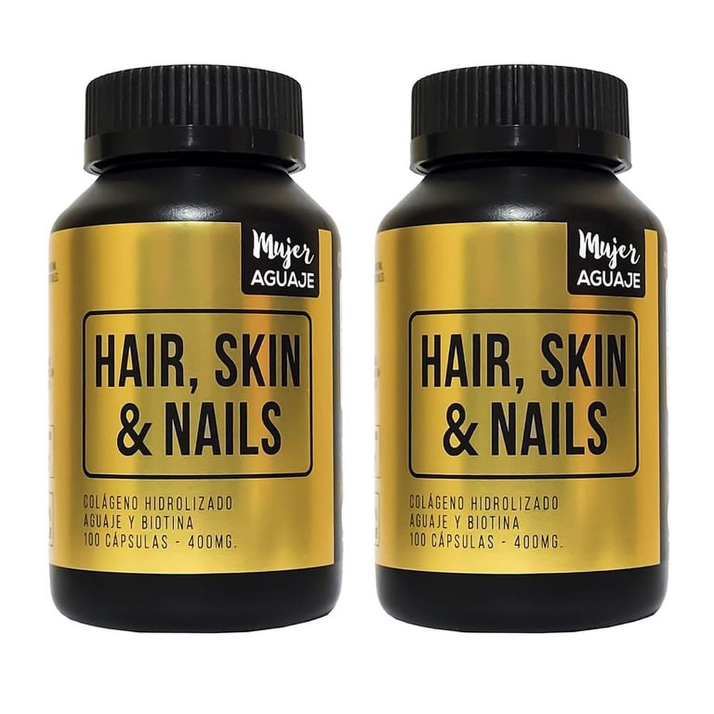 Pack 02 Frascos Hair, Skin & Nails Mujer Aguaje 100 Cápsulas