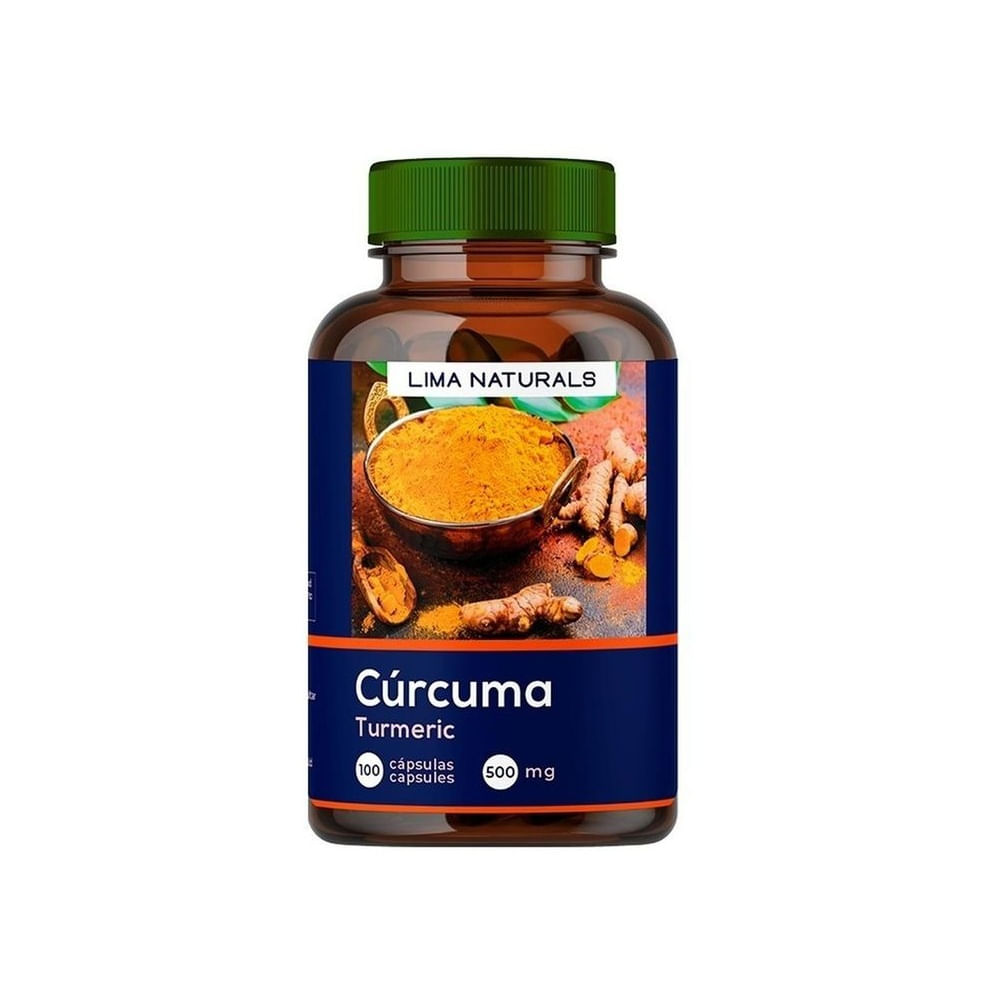 01 Frasco Curcuma Lima Naturals 100 Capsulas
