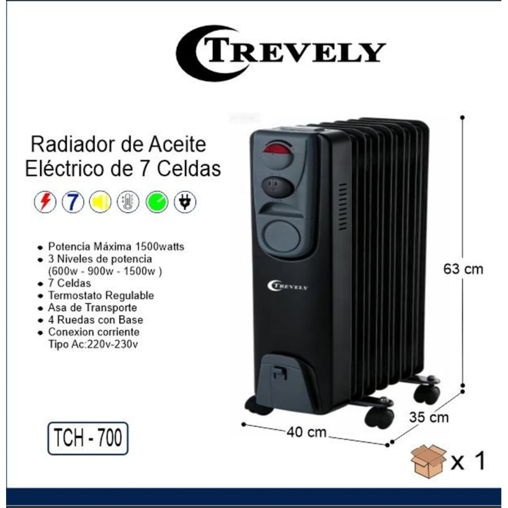 Termoradiador de aceite TREVELY TCH-700 - 7 celdas -1500W