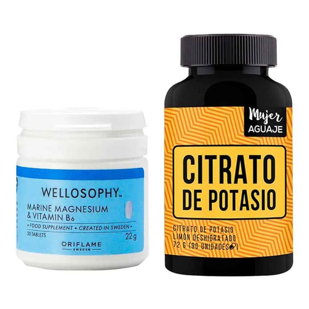 Magnesio Marino Tabletas + Citrato de Potasio Cápsulas Mujer Aguaje