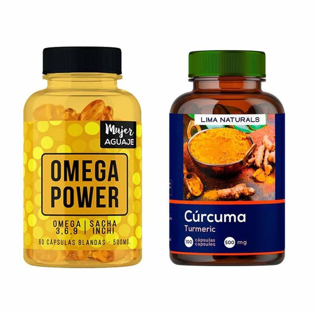 Omega Power 60 Cápsulas + Cúrcuma 100 Cápsulas Lima Naturals