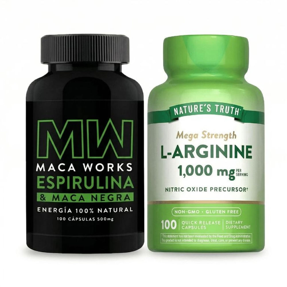Espirulina y Maca negra y L-Arginina