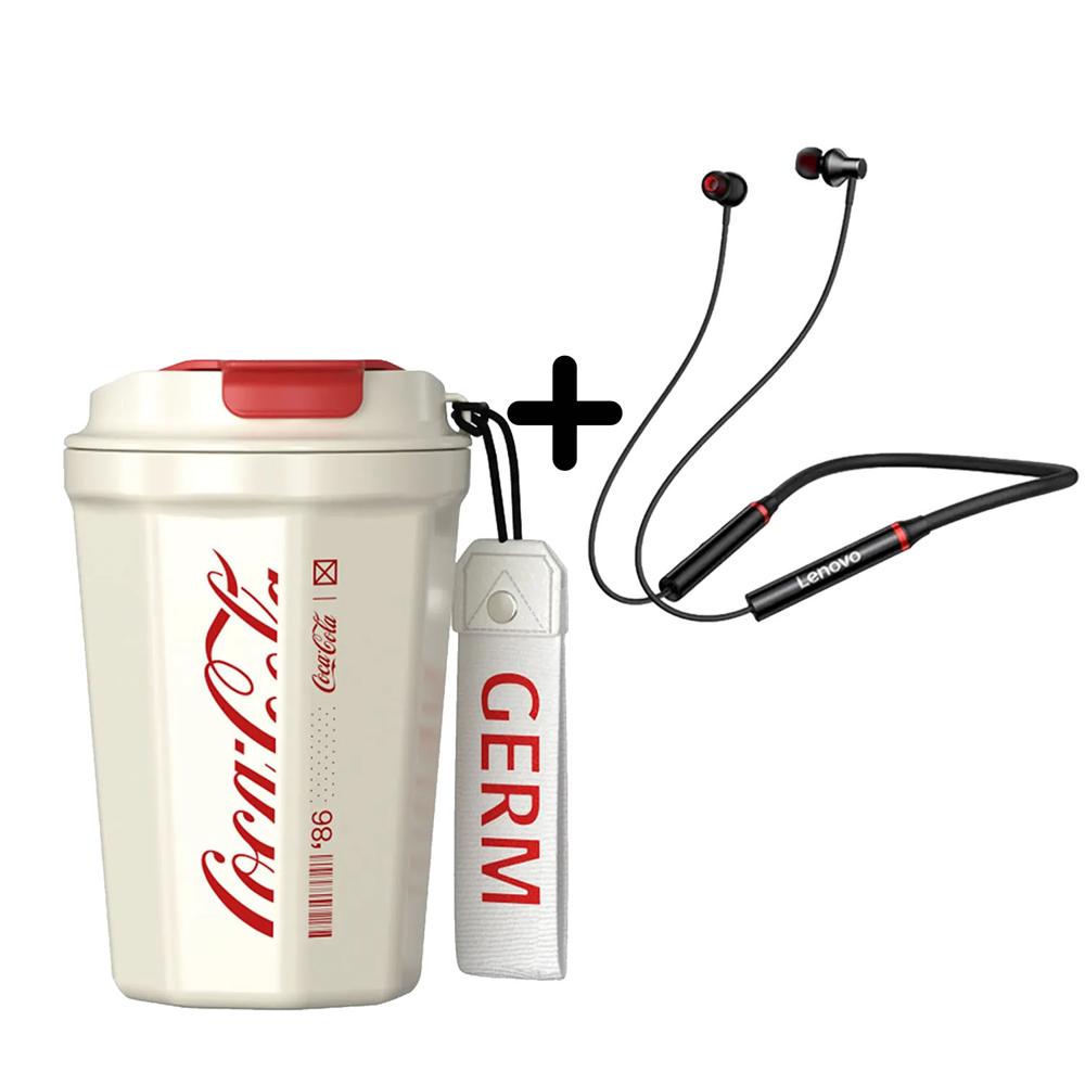 Combo Vaso Germ Blanco 390ml + Audífono Lenovo HE05X