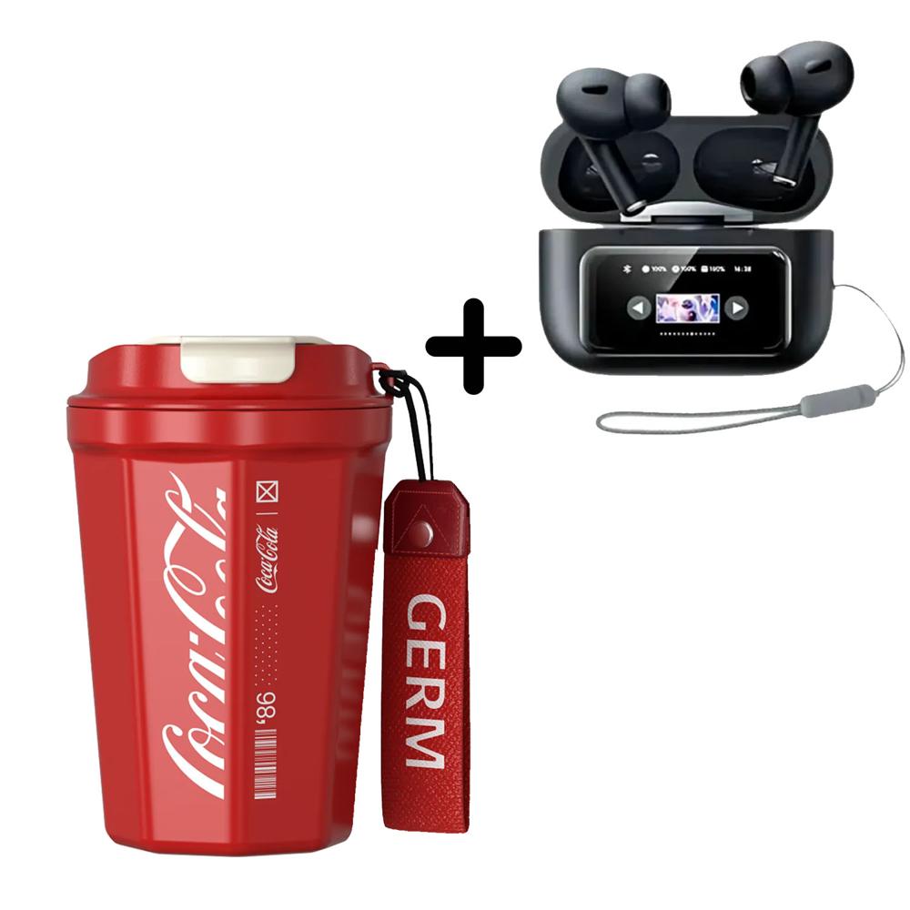 Combo Vaso Germ Rojo 390ml + Audífono Remax W30N Negro