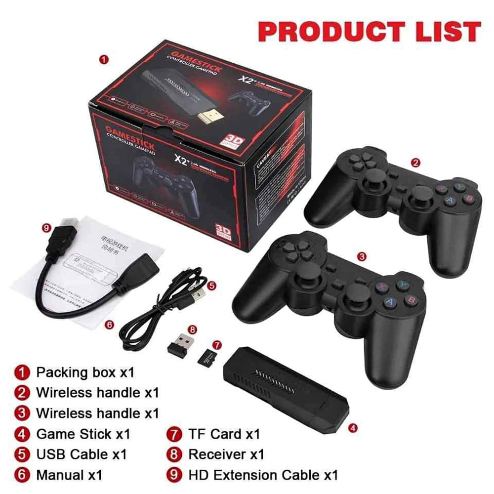 Consola de videojuegos X2 mando inalámbrico recargable 64G 37000 juegos