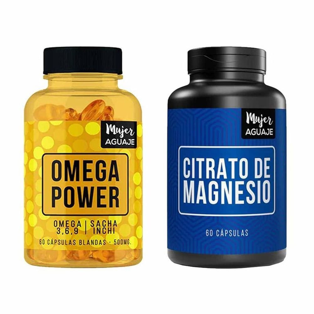 Omega Power 60 Cápsulas + Citrato Magnesio 60 Cápsulas Mujer Aguaje