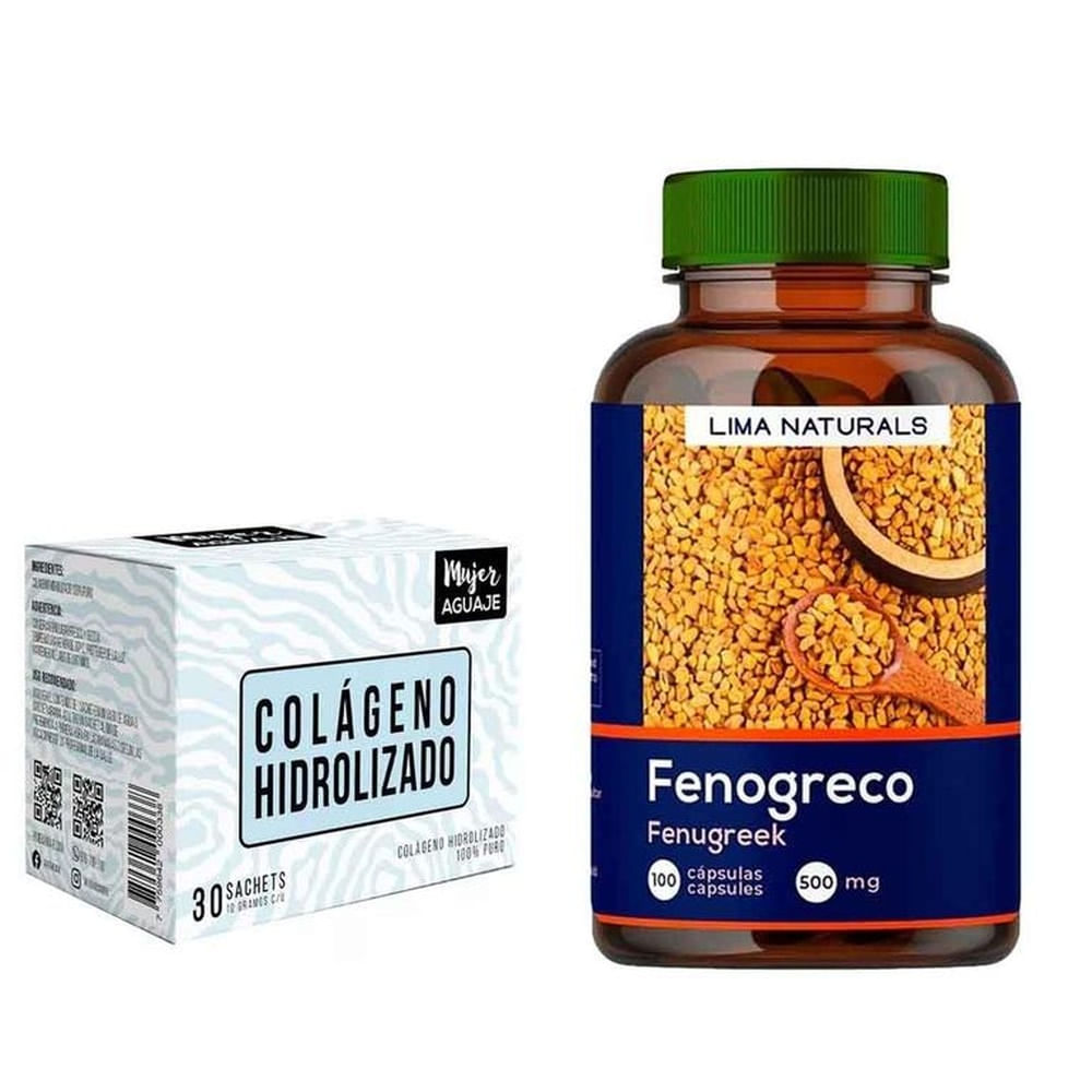 Colageno Hidrolizado Caja 30 sachets + Fenogreco 100 Cápsulas Lima Naturals