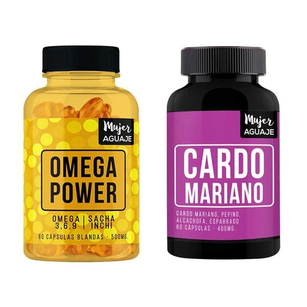 Omega Power 60 Cápsulas + Cardo Mariano 60 Cápsulas Mujer Aguaje