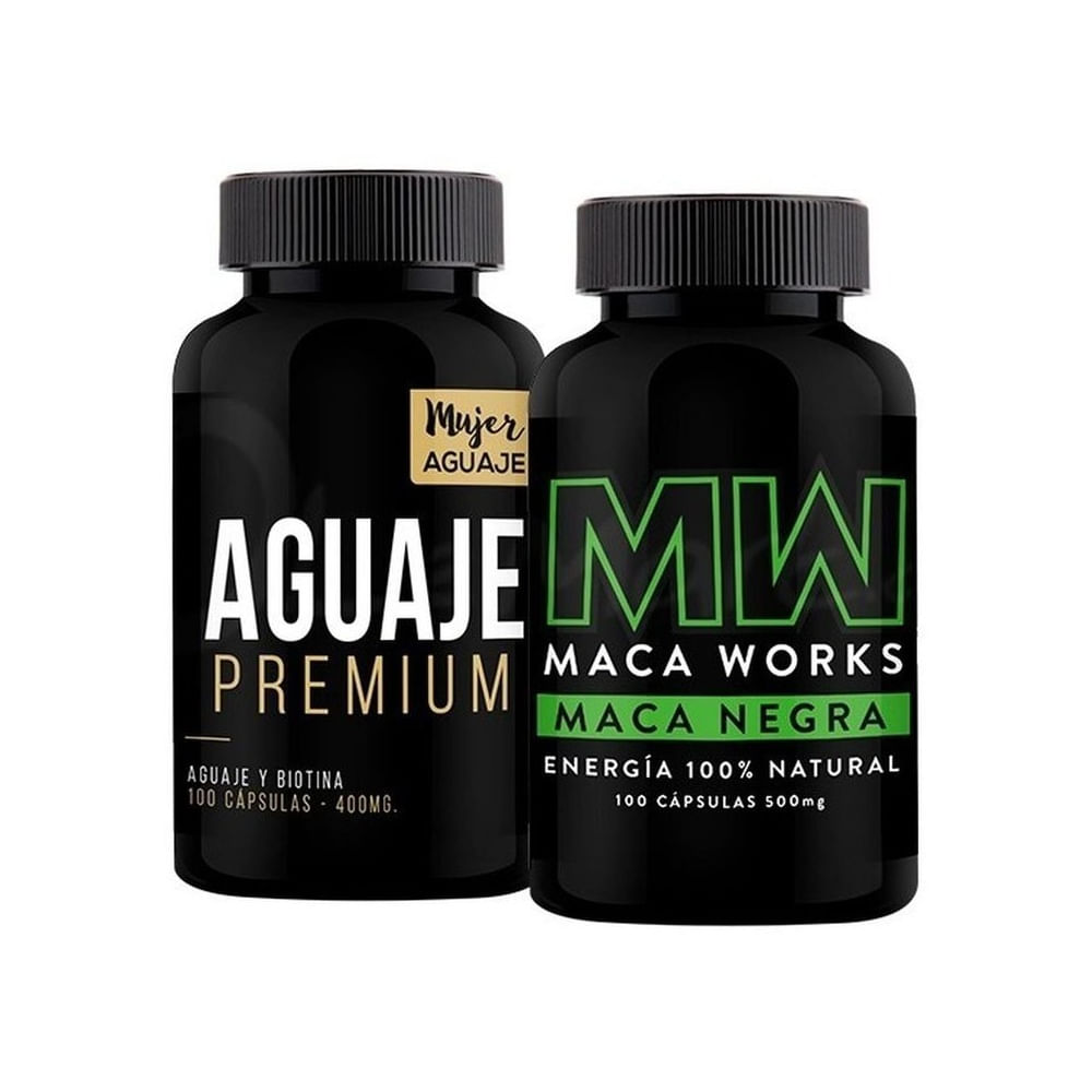 Aguaje Premium 100 Cápsulas + Maca Negra 100 Cápsulas Maca Works