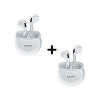 Audífonos Inalámbricos Lenovo Ht38 Blanco Pack x2 BT 5.0