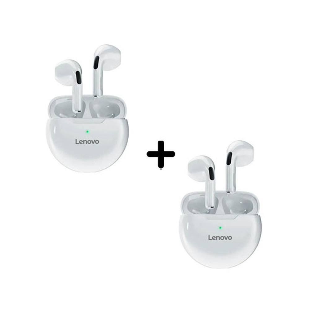 Audífonos Inalámbricos Lenovo Ht38 Blanco Pack x2 BT 5.0
