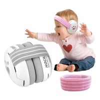 Audifonos Antiruido Orejeras Bebés 1-18 Meses Blanco + 2 Vinchas Gris Rosa HCNZ