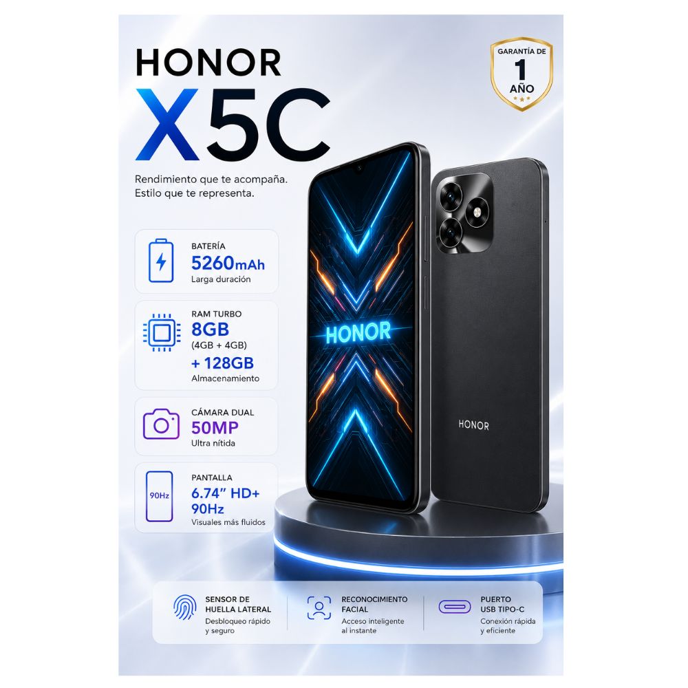 CELULAR  HONOR X5C 4GB RAM 128GB  Negro