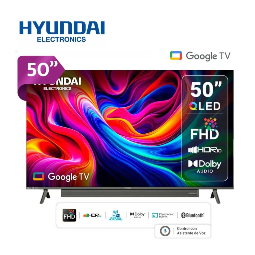 Smart TV Hyled 50 QLED Full HD Google TV Bluetooth Wi-Fi TDT Integrado Modelo 50QFG