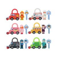 Juguete Didactico de Carritos de Profesiones con Cerradura con llaves Car Toy
