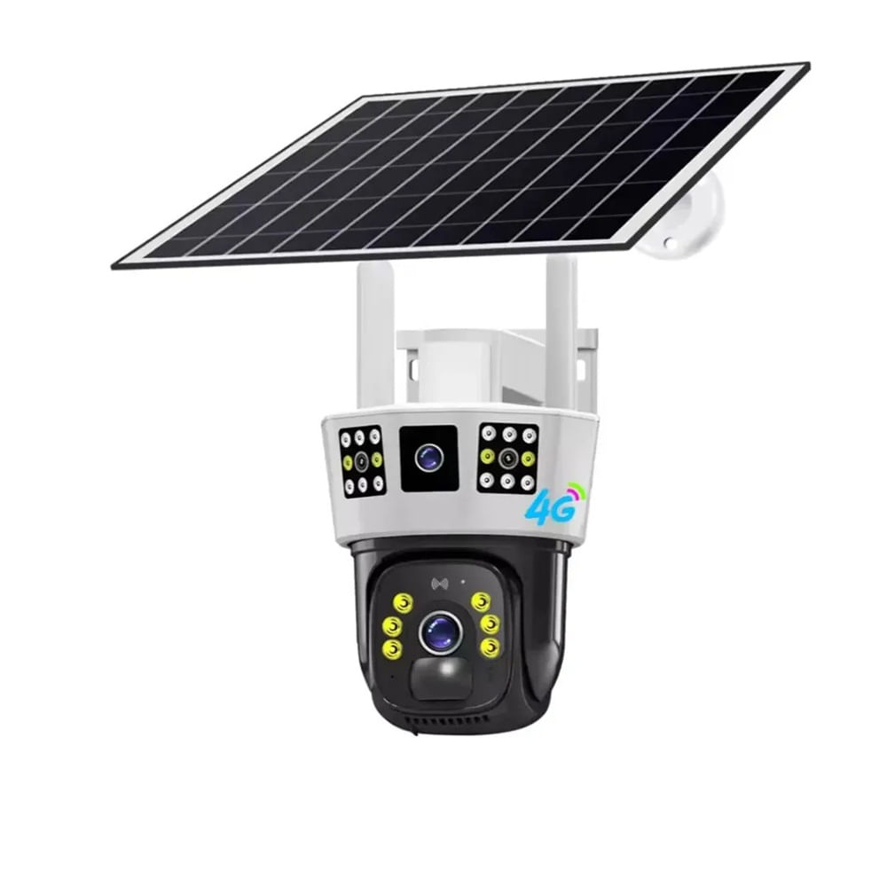 Cámara de Vigilancia VCS10  Doble Cámara Con Panel Solar Exterior