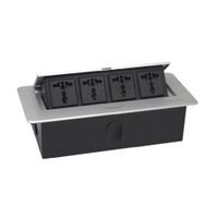 Tomacorriente Plateado Para Mueble 4 Tomas Universales OP-UTS4SL OPALUX