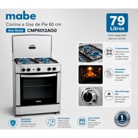 Cocina Mabe CMP6012AG0 a Gas de Pie 60 cm 4 Quemadores Silver