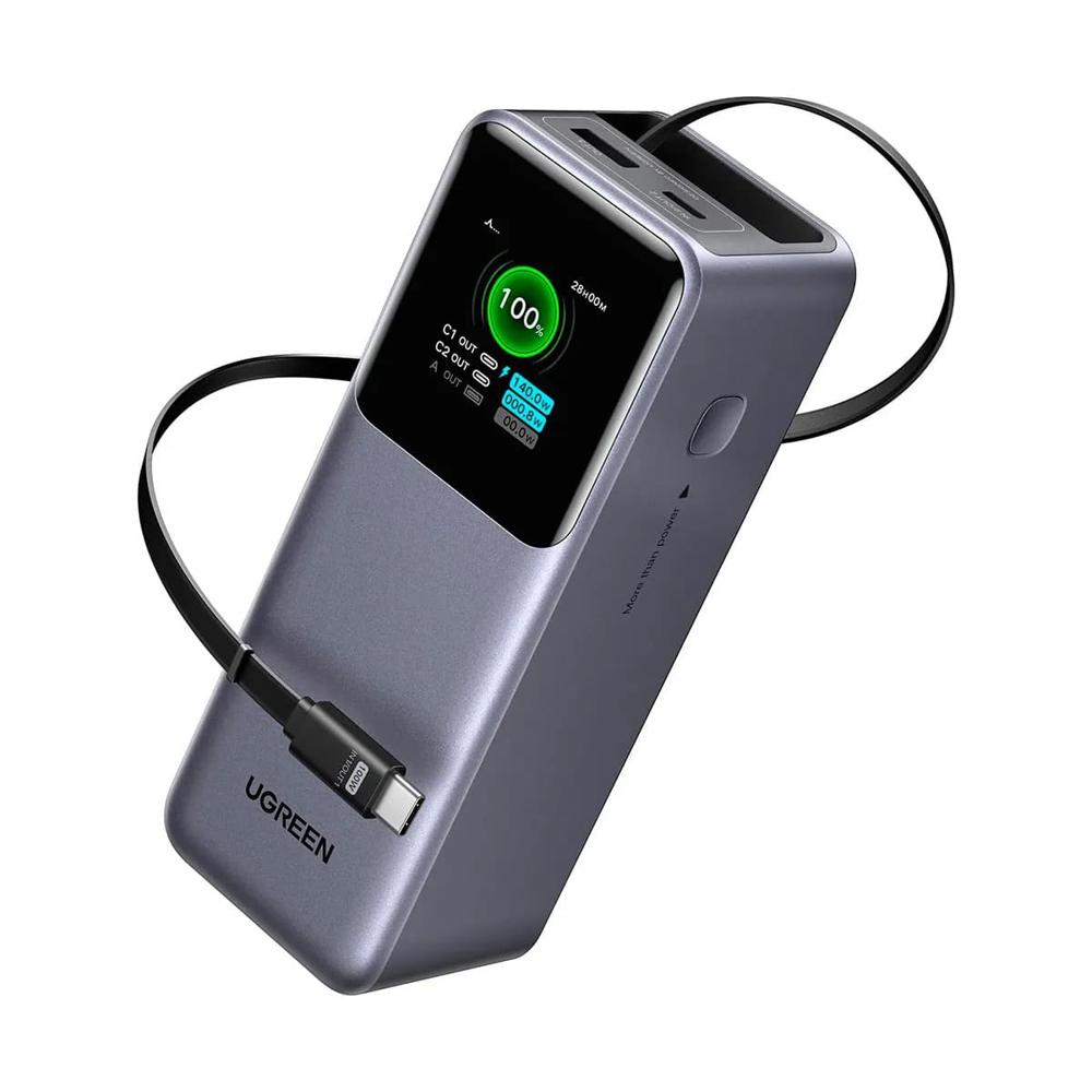 Power Bank UGREEN PB726 165W con Cable USB-C Retráctil