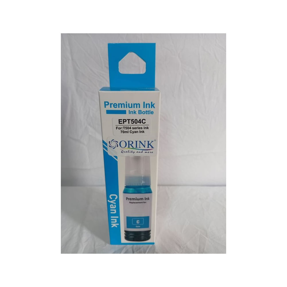 Botella de Tinta Compatible Orink 504 Azul Cyan 70 ml Refill para Epson EcoTank