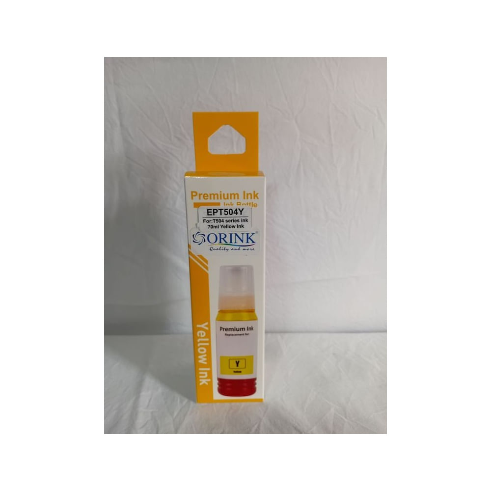 Botella de Tinta Compatible Orink Refil 504 Yellow Amarillo de 70 ml para Epson EcoTank T504