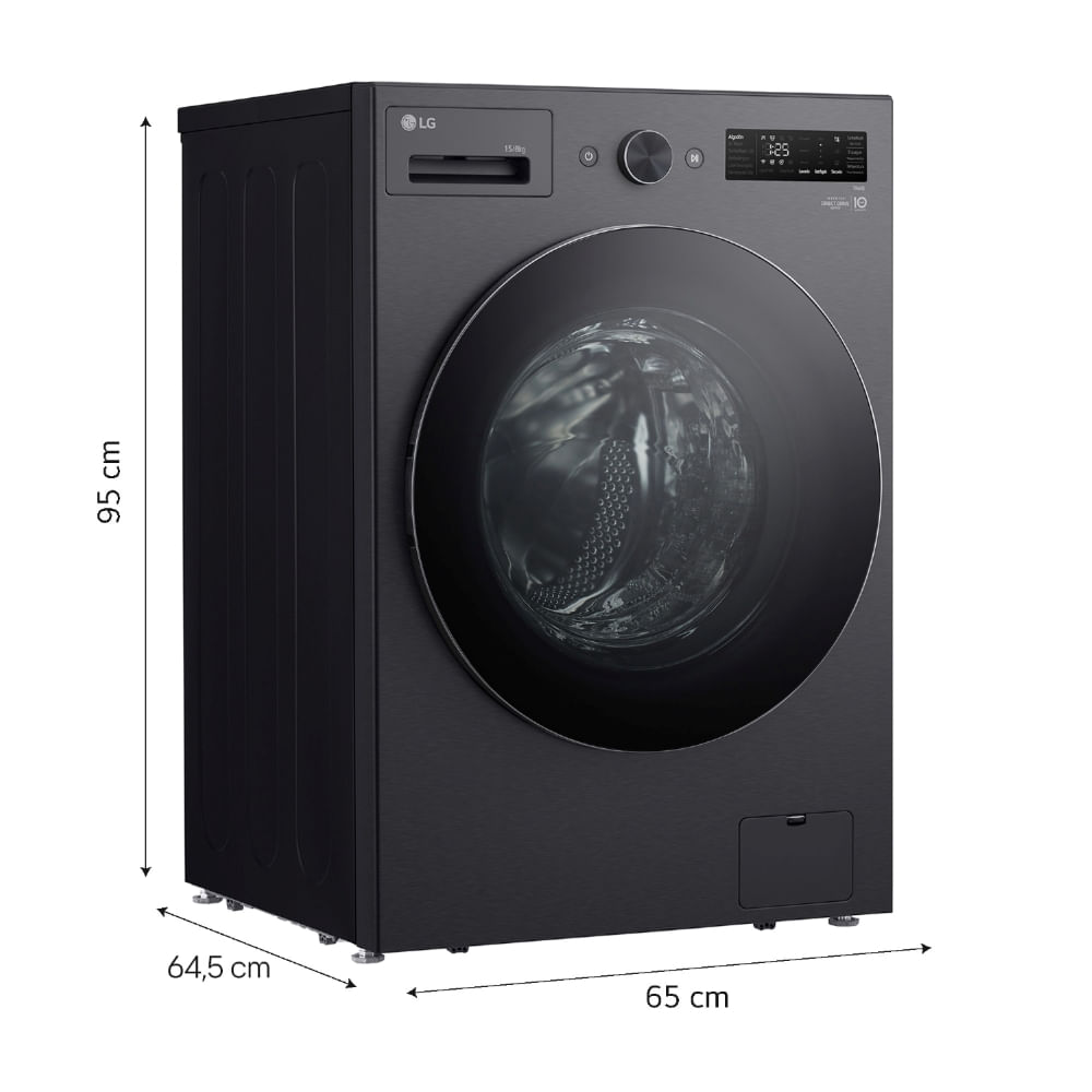 Lavaseca Automática LG WD15EBNTSPG 15Kg Lavado -  8Kg Secado Carga Frontal Negro
