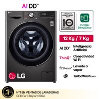 Lavaseca LG WD12BVC2S6C12-7 Kg Carga Frontal Negro Acero