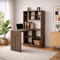 ESCRITORIO CON ESTANTE ENSUEÑO DE MELAMINA OSLO MILA