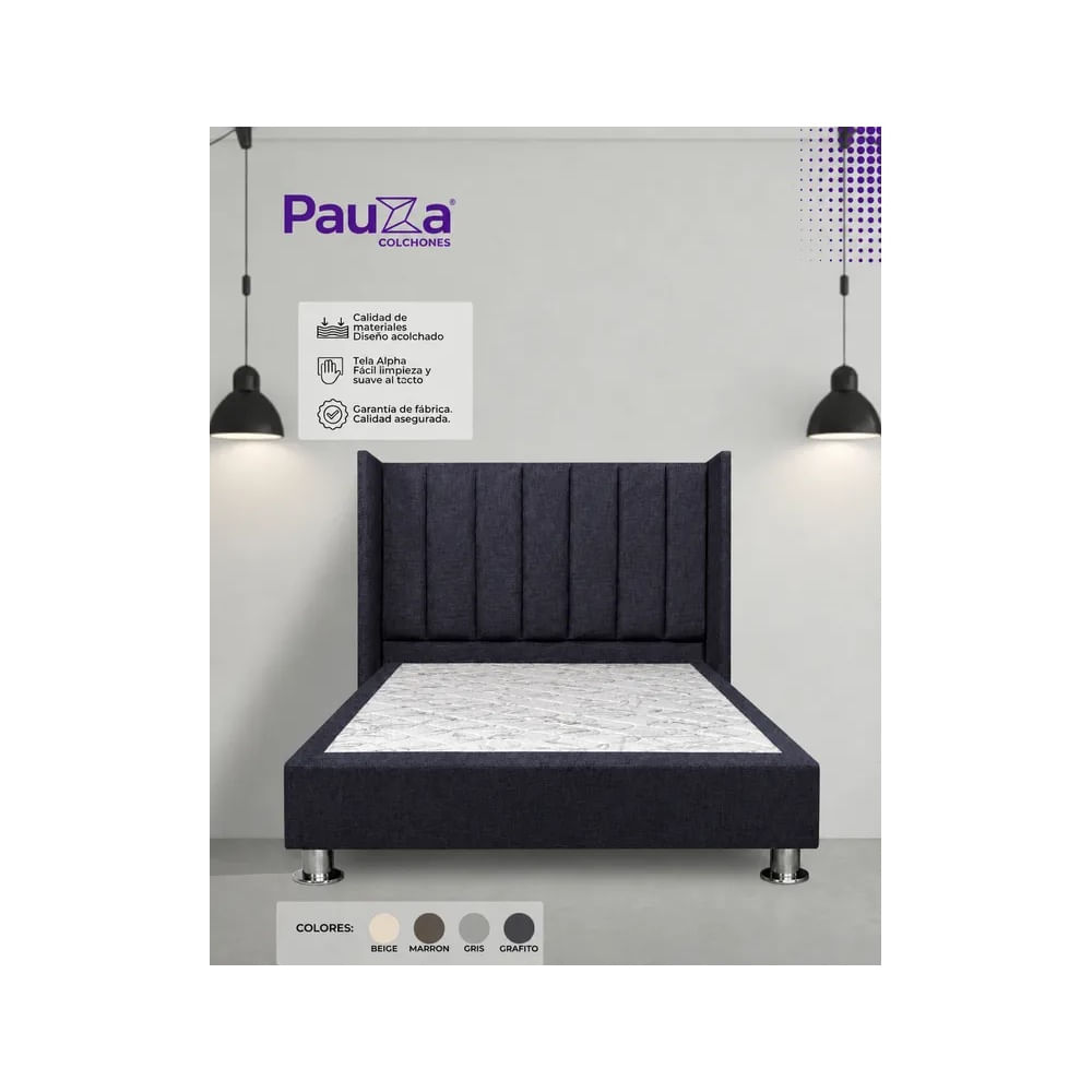 DORMITORIO PREMIUM LINEAL QUEEN GRAFITO