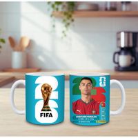 TAZA DE CR7, COPA MUNDIAL DIA DEL PADRE, CELESTE