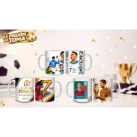PACK X3 TAZAS DE CR7, FUTBOL COPA MUNDIAL, PADRE, GAMER