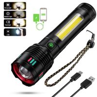 Linterna Táctica de Aluminio con Luz Lateral COB y Power Bank 6000mAh