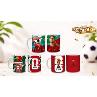 PACK X3 TAZAS DE CR7, FUTBOL COPA MUNDIAL, PADRE, 11 OZ