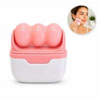 Masajeador Facial Ice Roller S30 Skincare Rostro Cuello Cuerpo Doble Cabezal - Rosado