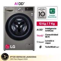 Lavaseca LG WD12PVC3S6C 12-7 Kg Carga Frontal Plateado