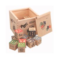Juego Didactico Bloques de Madera  Cubo ABC de 27 piezas Wood Blocks
