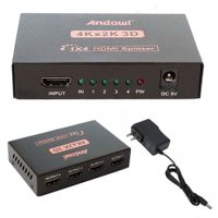 Splitter Divisor HDMI 1x4 Ultra HD 4K 30hz 3D ANDOWL 1 Entrada a 4 Salidas