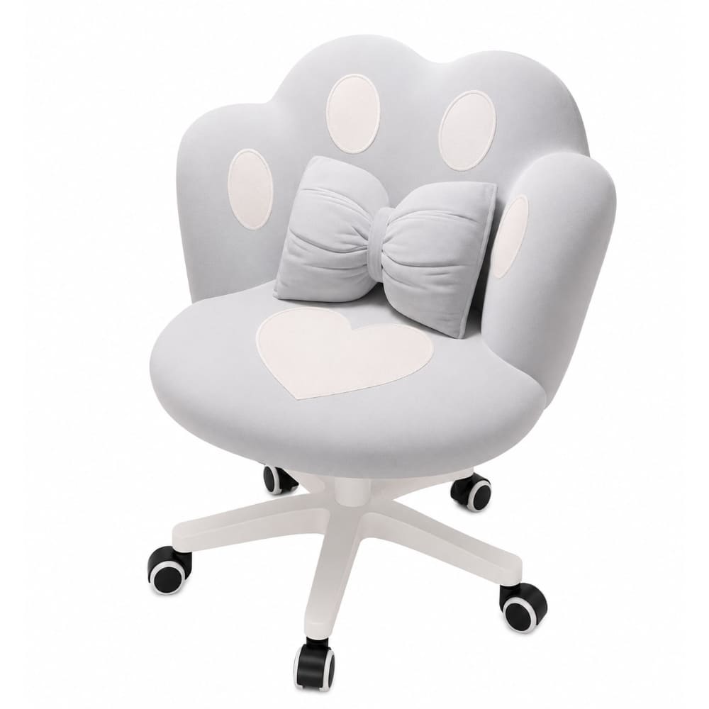 Silla De Tocador Kawai Escritorio Giratoria Huellita Acolchada Premium 190417-1