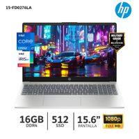 Laptop HP 15-fd0276la Core i7-1355U  16Gb Ram  512Gb SSD  15.6'' FHD - B9TZ2LA