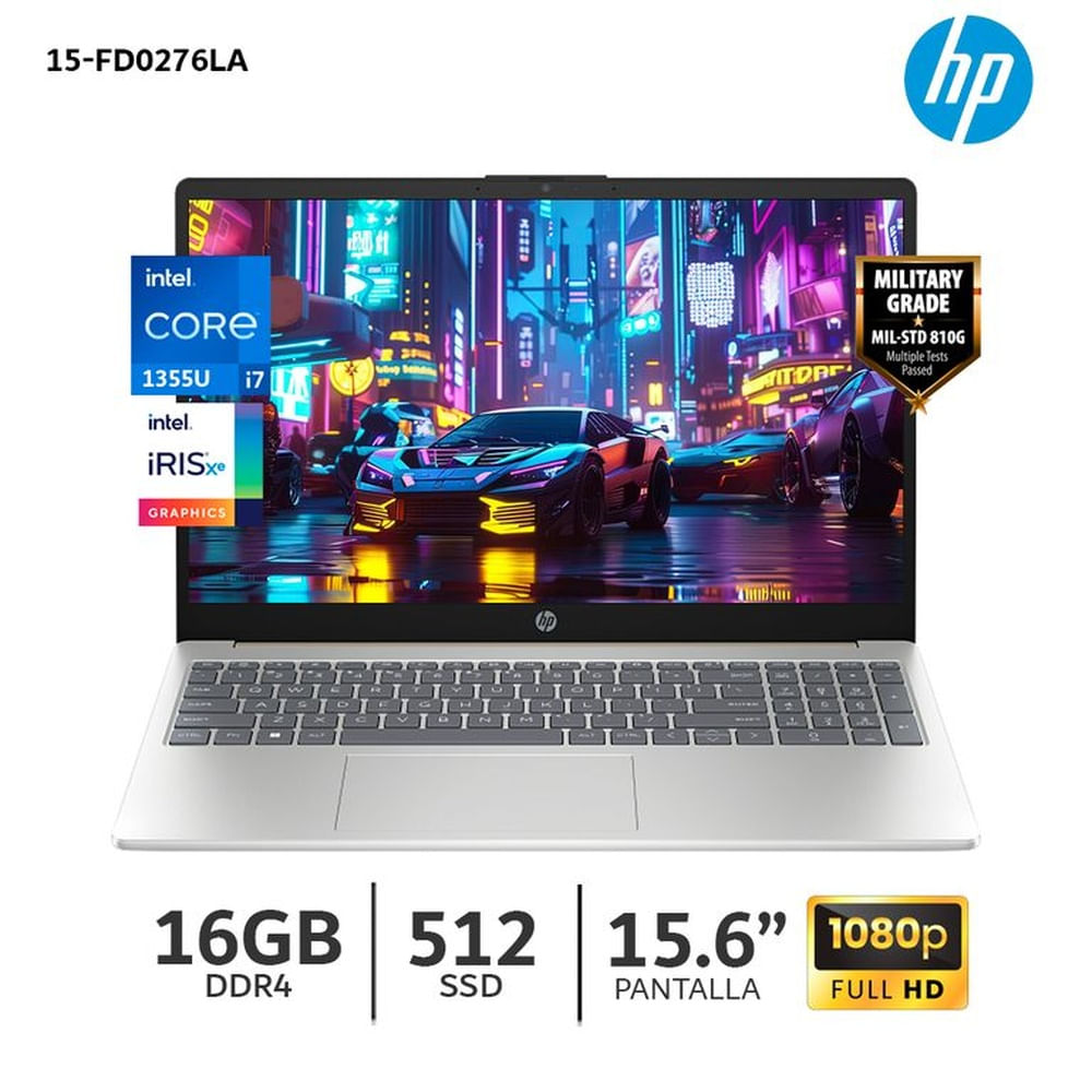 Laptop HP 15-fd0276la Core i7-1355U 16Gb Ram 512Gb SSD 15.6'' FHD - B9TZ2LA