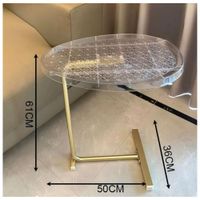 Mesa Auxiliar Moderna con Tablero Acrílico Transparente