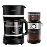 Cafetera Programable de 12 Tza Oster BVSTDCP121B mas Molinillo de Cafe Automatico