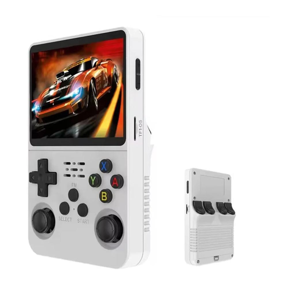 Mini Consola Retro R36S Blanco 64GB  Estuche Negro