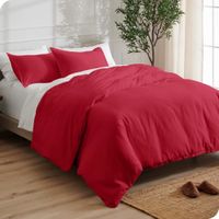 Funda Plumón Clásica Orma Hogar Rojo 200 Hilos Algodón Pima Queen