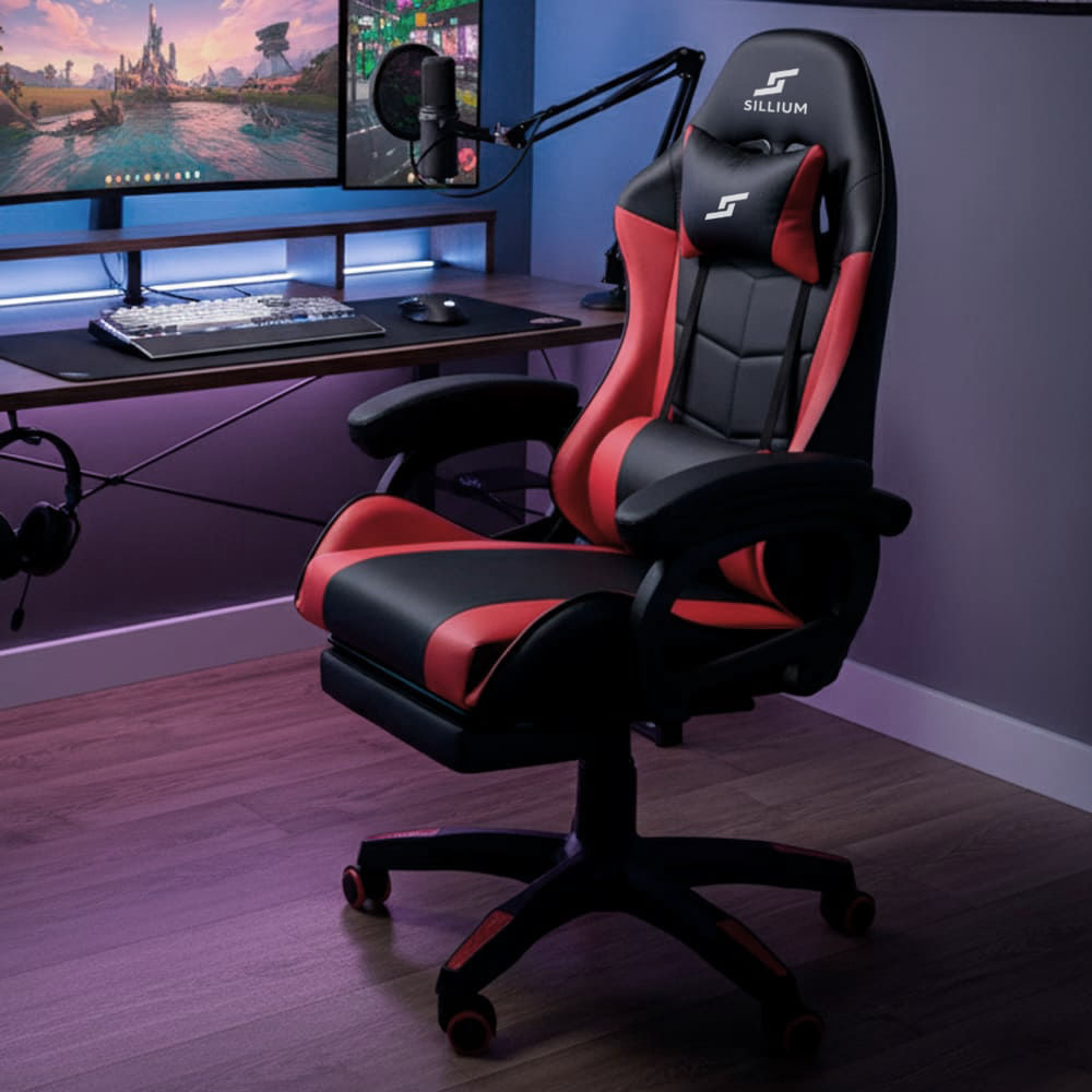 Silla Gamer Rojo Reclinable Sillium SEG420011