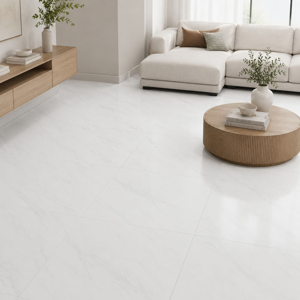 Piso Gress Tipo Piedra White Carrara 60x60cm 1.44m2 - Calidad Comercial