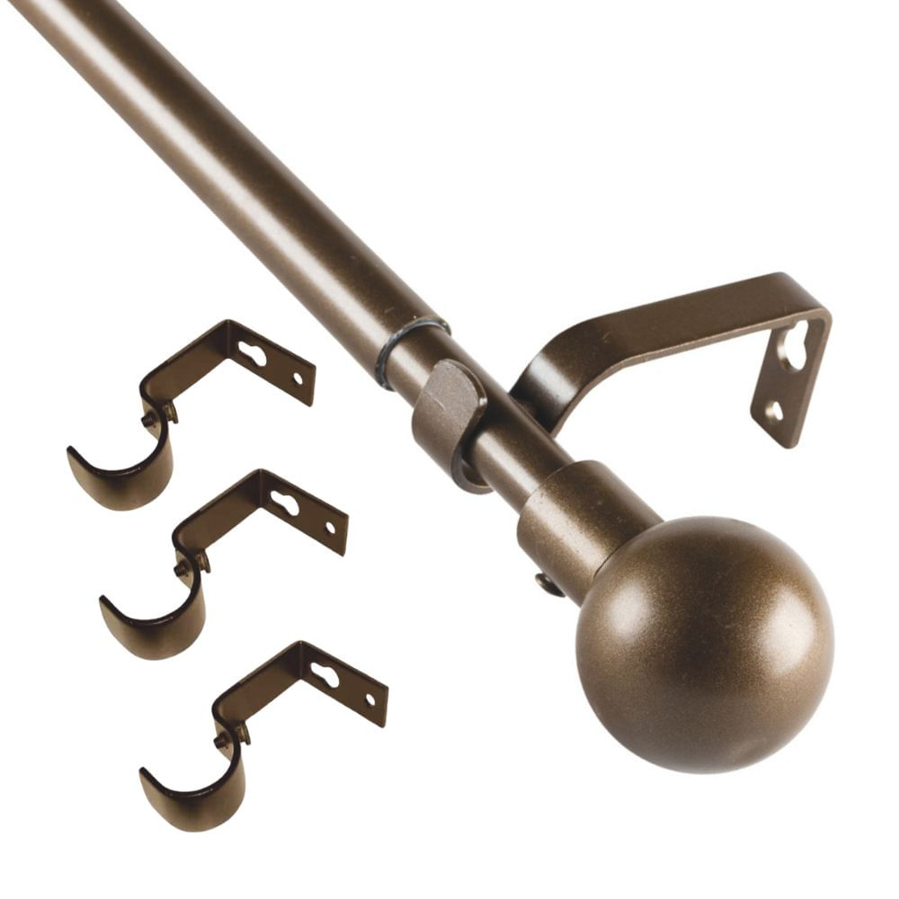 Pack Cortinero Simple Extensible Marron Bola 170-320cm
