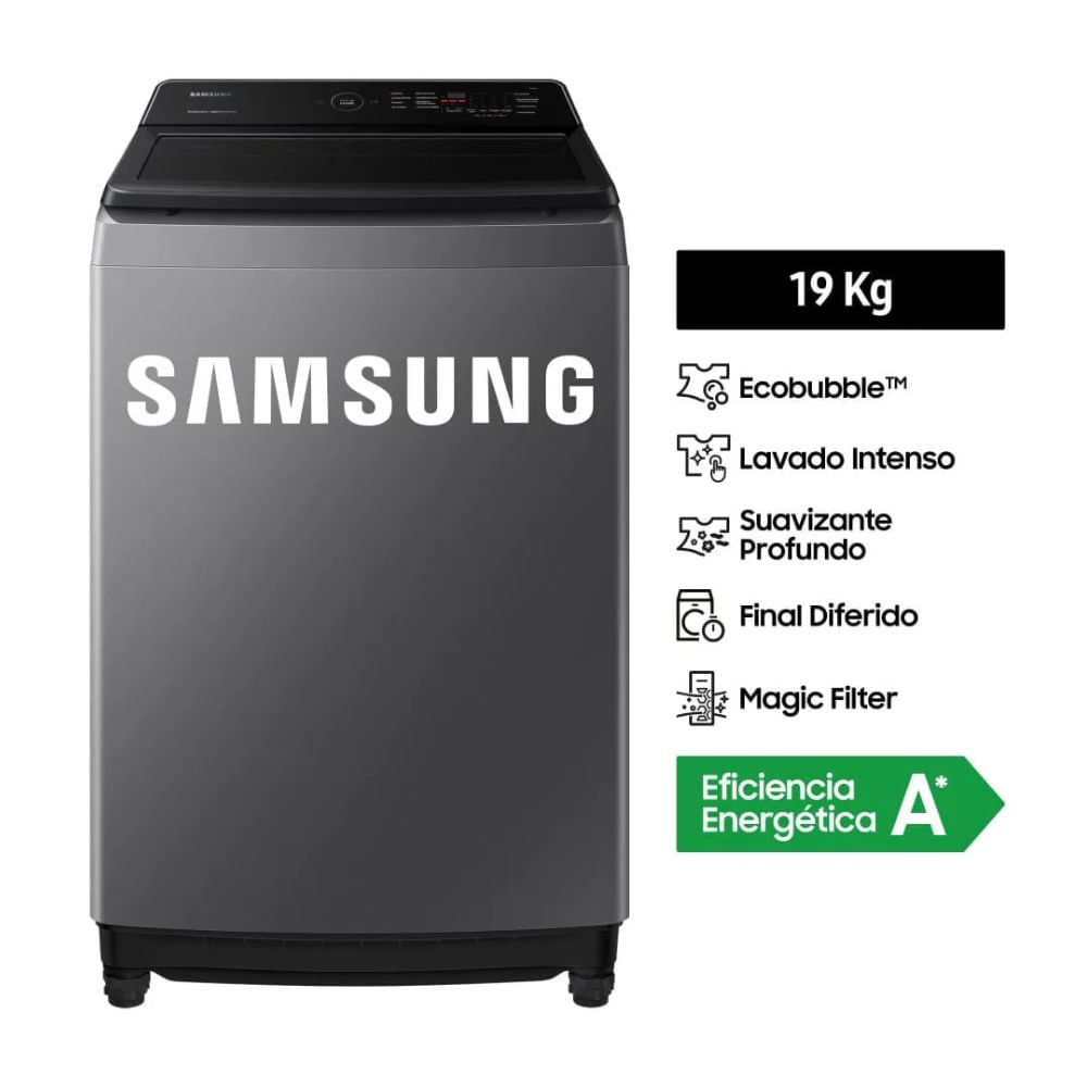 Lavadora Samsung EcoBubble™ 19KG RT35DG5620S9PE Silver